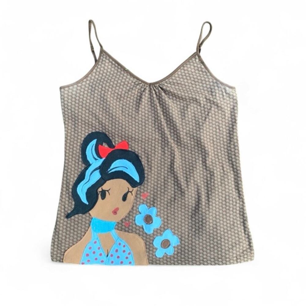 Custom Upcycled Y2K Floral Patchwork Tank Top